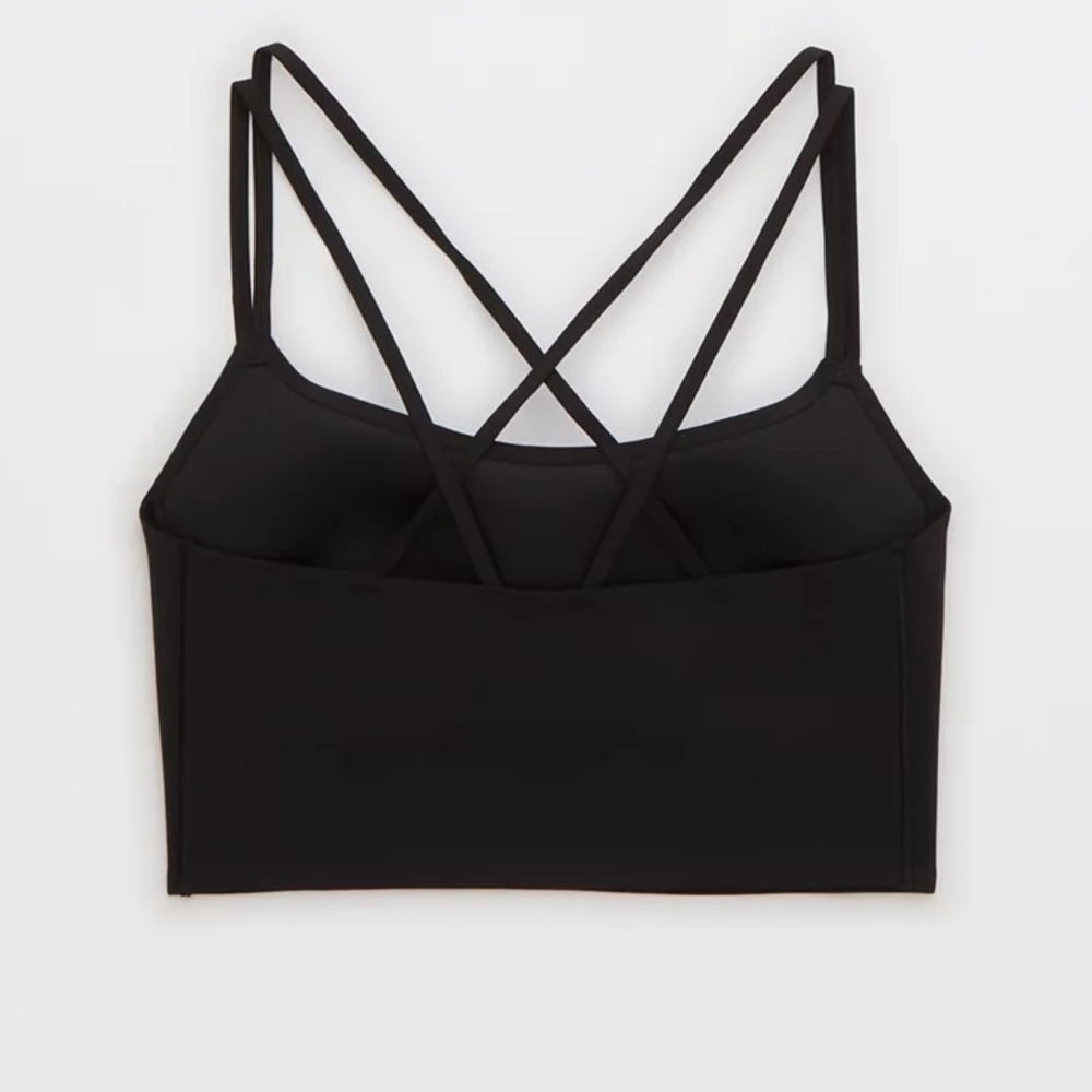 aerie Black Strappy Longline Bralette